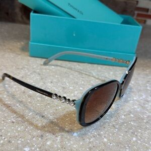 Tiffany & Co. Black and Aqua Sunglasses
